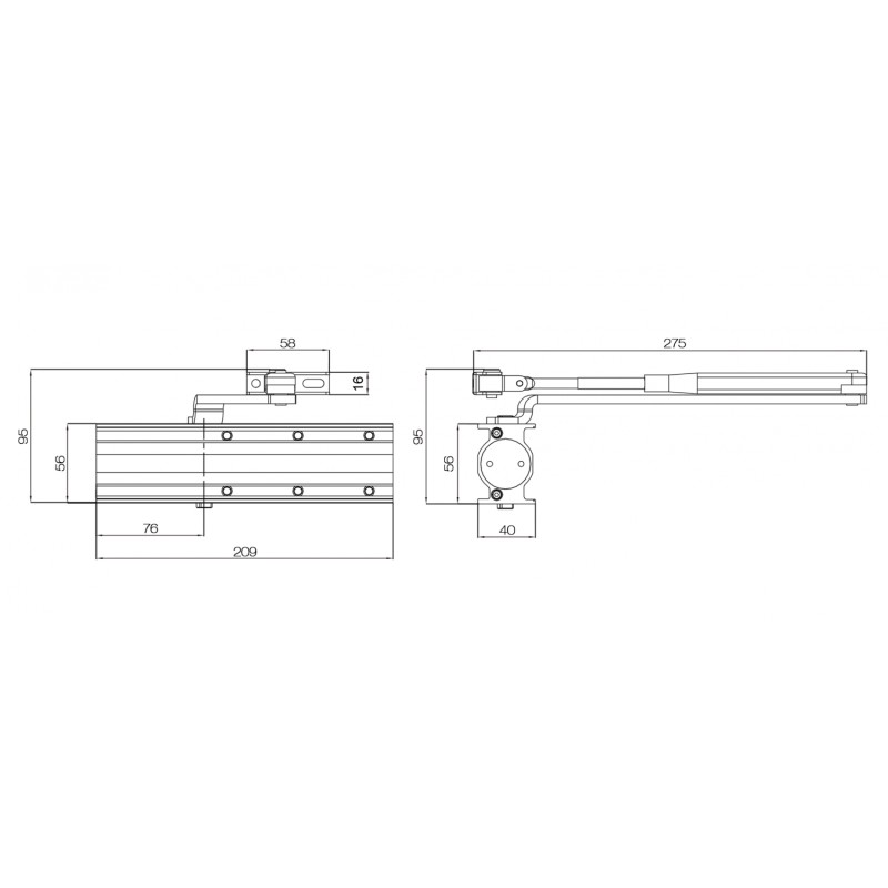 Дверной доводчик ECO SCHULTE TS-14 N1/2/3/4 белый