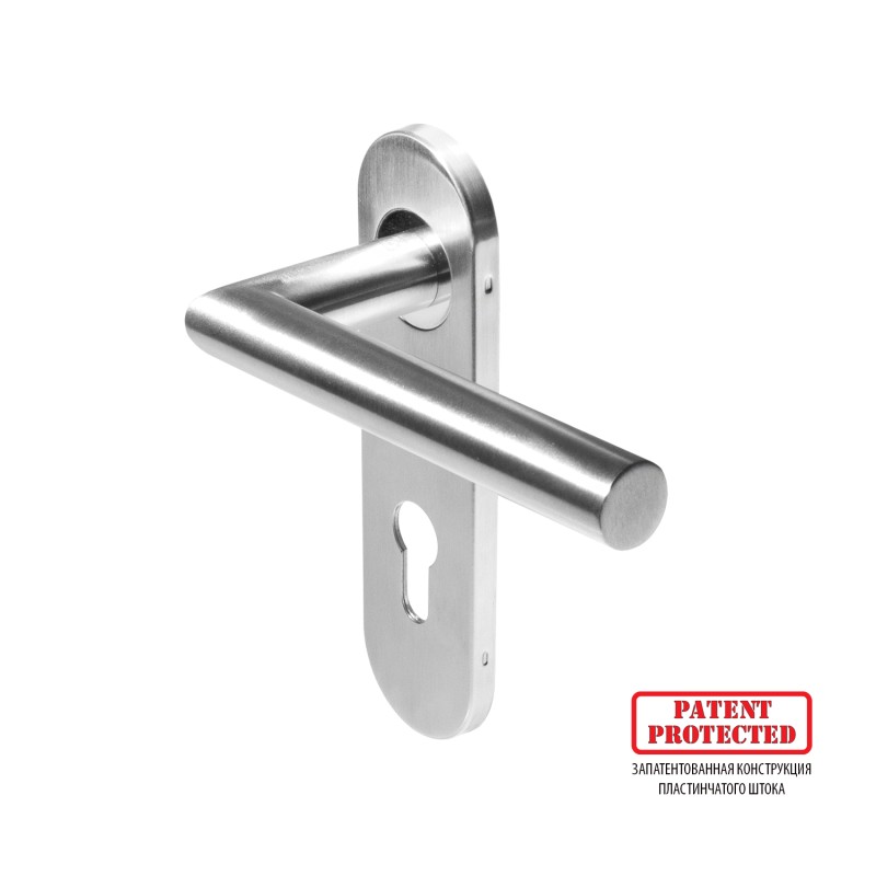 Ручка дверная DOORLOCK 040KP/F PZ72 L-form, матовая нержавеющая сталь