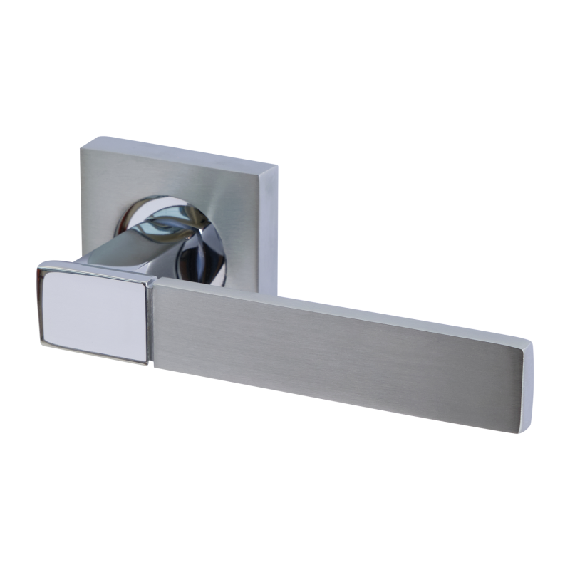 Ручка дверная DOORLOCK Blazar M011, матовый/полированный хром