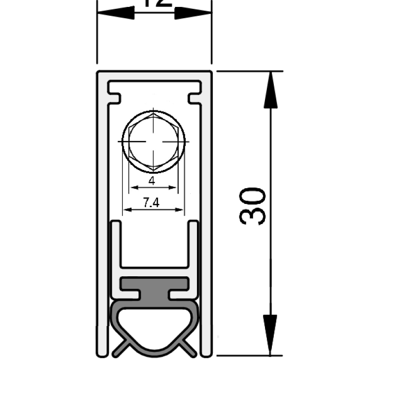 Порог автоматический врезной
DL STANDARD 12/30 L=1420мм