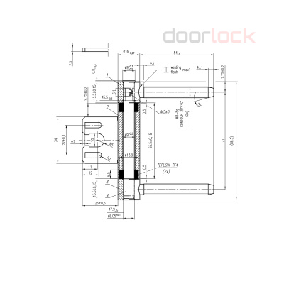 Петля CEMOM EB 755-00-00 8050 никелированная, в сборе, для деревянных дверей
