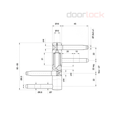 Петля OTLAV 495 диам.16мм часть коробки (оцинкованная)