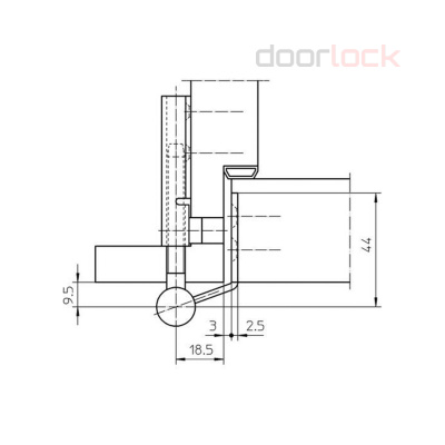 Петля SIMONSWERK VARIANT V 0080 правая,  (часть полотна) никелированная