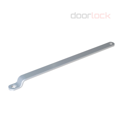 Рычаг удлиненный для скользящей тяги DL100S серебристый для монтажа с обратной стороны петель