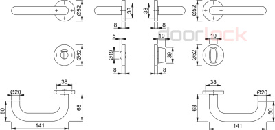 Объектный гарнитур HOPPE Е138Z/42KV/42KVS (Paris)