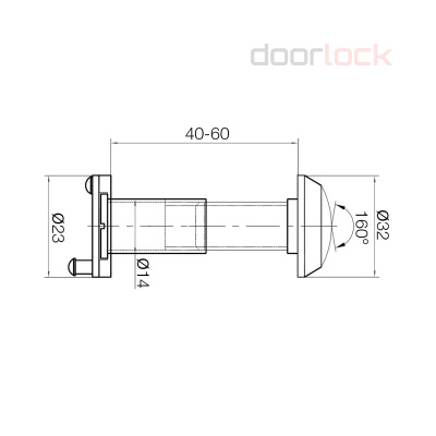 DL VA14F/40-60mm/160° CP (полированный хром)