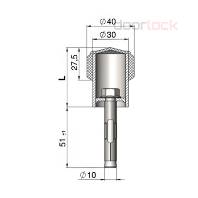 Дверной упор КРИТ-М УД-П100/40, оцинкованный